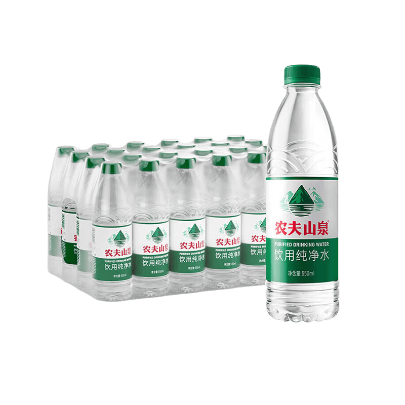 农夫山泉纯净水550ml×24瓶 绿瓶 办公会议用水 20.8元/整箱24瓶
