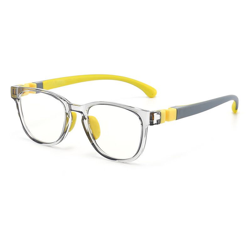 Jesmoor 儿童眼镜硅胶鼻托透灰框黄腿 +1.61非球面镜片 69元（需用券）