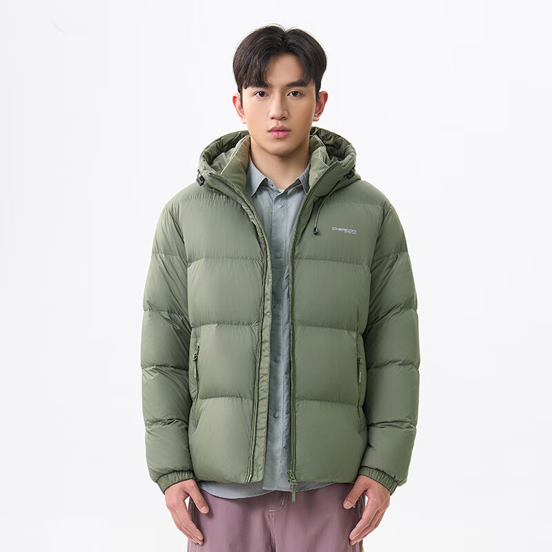 千仞岗 秋冬新款男士立领连帽外套百搭休闲简防寒羽绒服 220元 - 线报酷