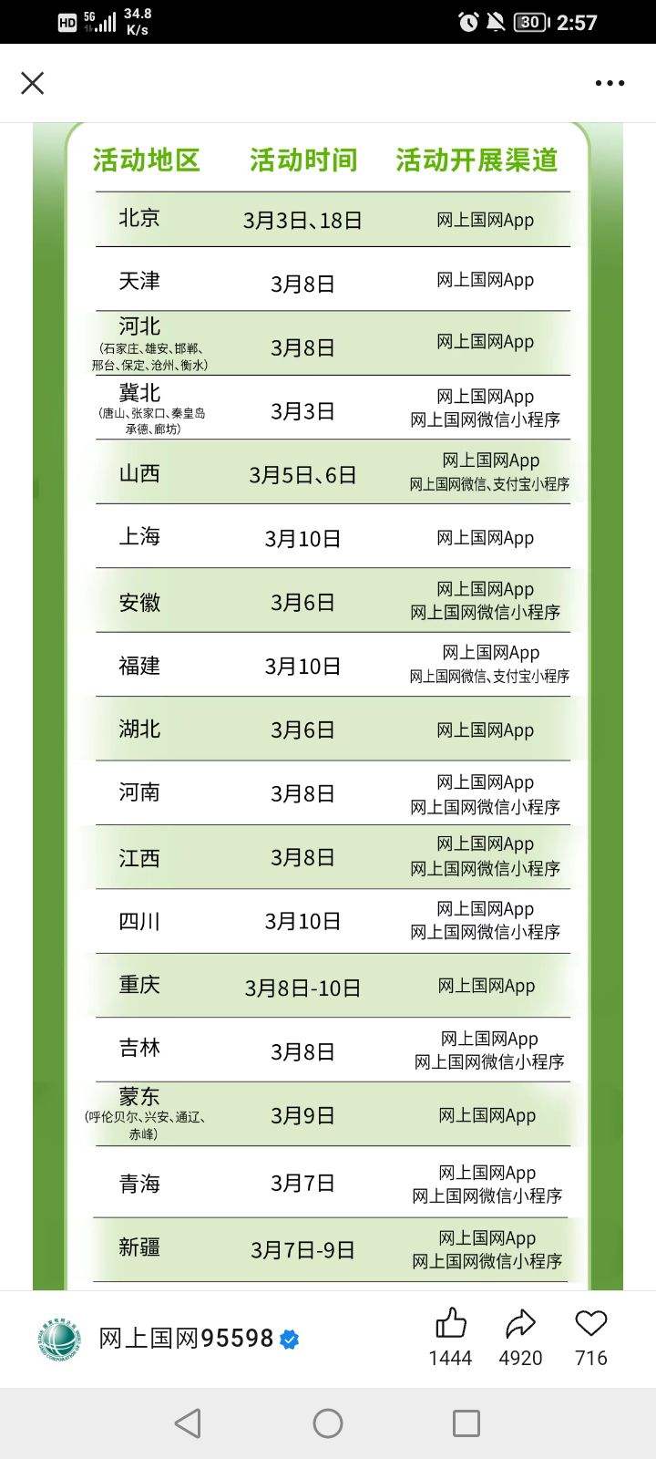 网上国网3月充电日，至高立减15元优惠证明