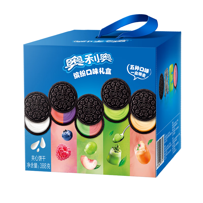 再降价：奥利奥 夹心饼干五口味混合装 388g 20包 仅0.65元/包，13元到手20包
