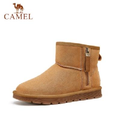 PLUS会员：CAMEL 骆驼 男士加绒保暖反绒软皮雪地靴 黄色 156.71远包邮(需用券)