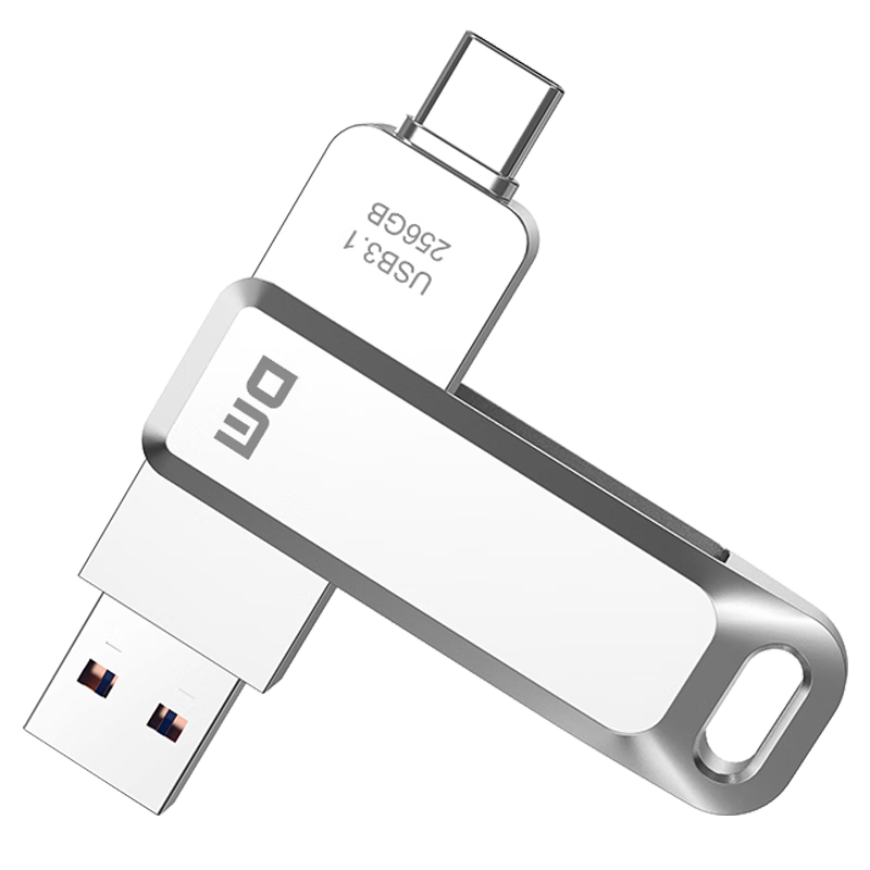 PLUS会员、需首购: DM 大迈 256GB Type-C USB3.1 U盘 金属PD168 双接口手机电脑两用