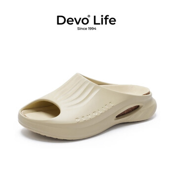Devo 的沃 Life的沃软木鞋 厚底 篮球凉拖鞋 沙滩防滑水 情侣软木鞋踩屎感23001