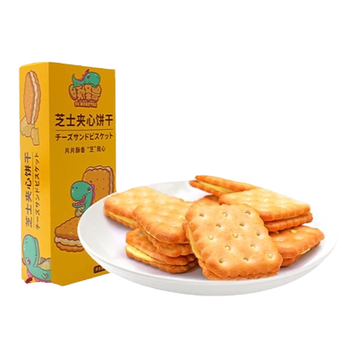 再降价、88VIP:芝士乳酪夹心饼干108g*1盒 晓怪兽芝士夹心饼干独立小包装 5.42元(需领券、88VIP)