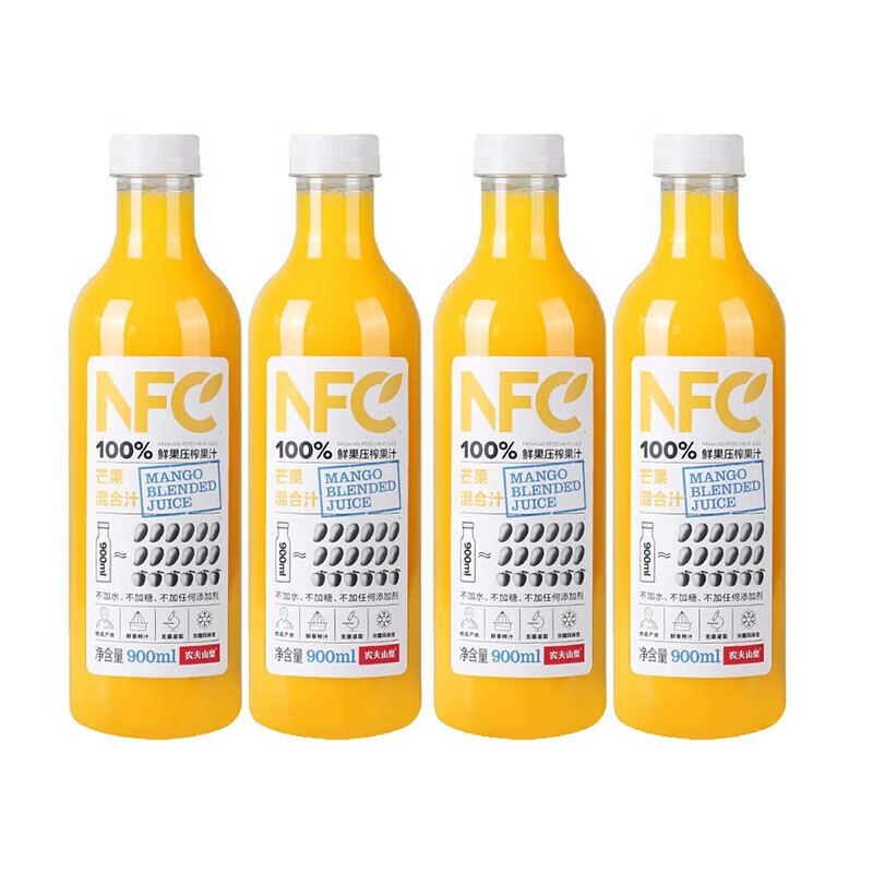 农夫山泉 NFC 芒果汁/橙汁900ml*4瓶 55.28元包邮（需用券）
