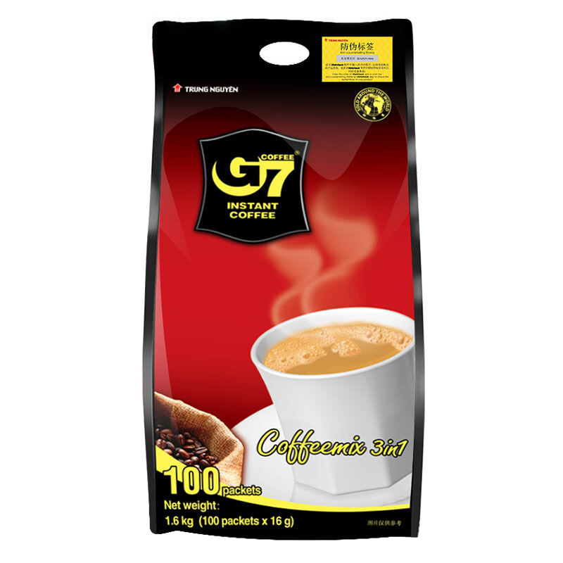 88VIP：G7 COFFEE 越南中原G7咖啡原味三合一速溶咖啡16g*100杯共1600g 1件装 68.3元