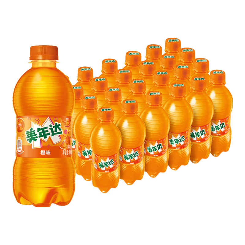 限地区、plus会员、需首购:百事可乐 美年达 Mirinda 橙味 碳酸饮料 300ml*24瓶 (