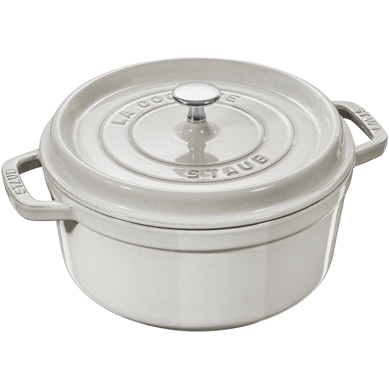 88VIP：staub 珐宝 圆形炖锅 铸铁锅 24cm 松露白 1223.6元