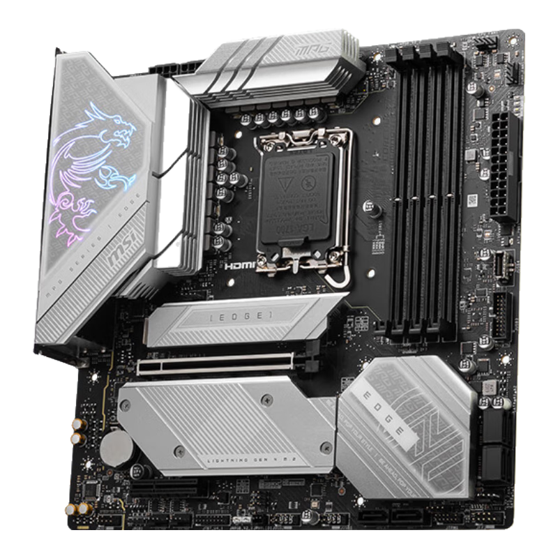PLUS会员：MSI 微星 MPG B760M EDGE TI WIFI刀锋钛DDR5主板 支持CPU 13600KF/14600KF/14600K(I