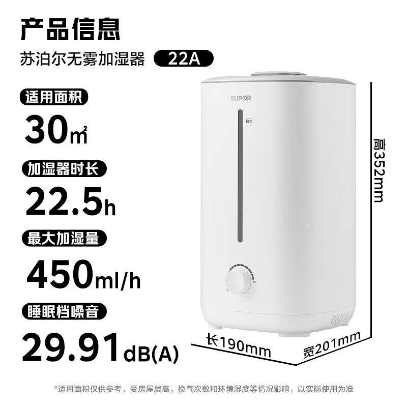 SUPOR 苏泊尔 EHTW-22A 加湿器 小型空气加湿净化 99元