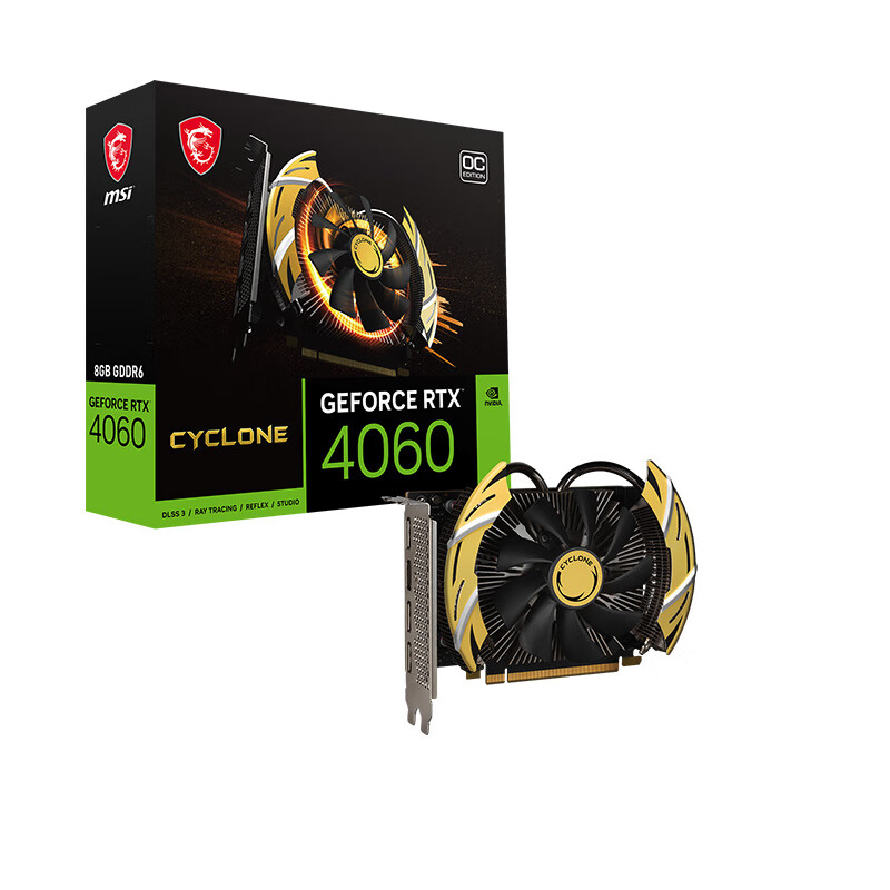 MSI 微星 GeForce RTX 4060 CYCLONE 8G OC 飓风 显卡 2259元（需用券）