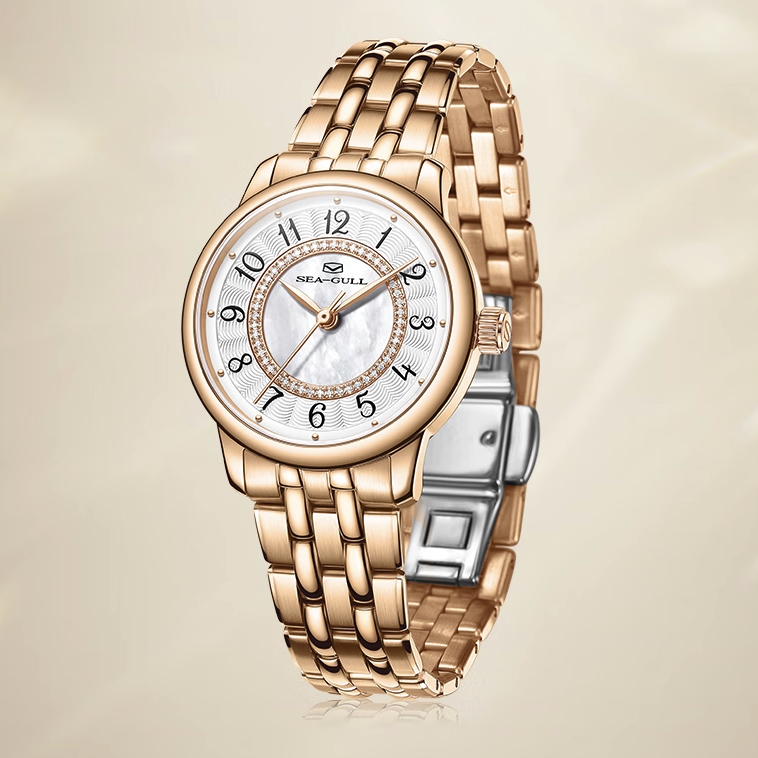 值选、年货大集：海鸥 简约三针透底设计 女士机械表 510.13.1065L 2559元（需