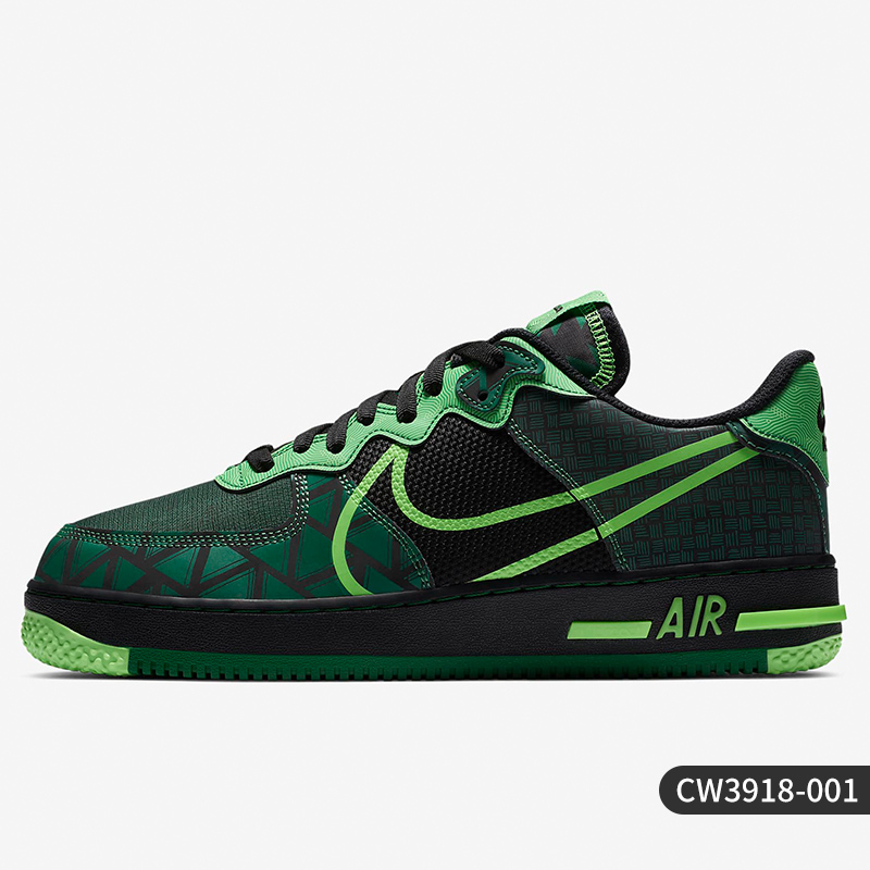 NIKE 耐克 正品Air Force1 react AF1黑绿 忍者神龟空军板鞋CW3918 1479元（需用券）