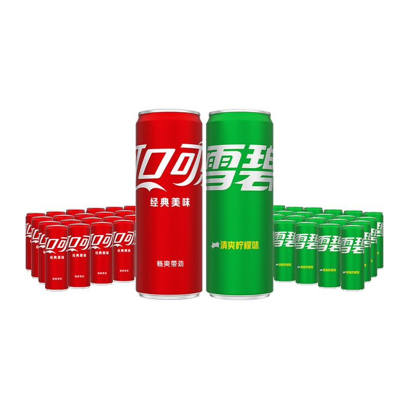 Coca-Cola 可口可乐 经典汽水碳酸饮料330ml*24罐可乐24罐+雪碧24罐 75.8元（需用