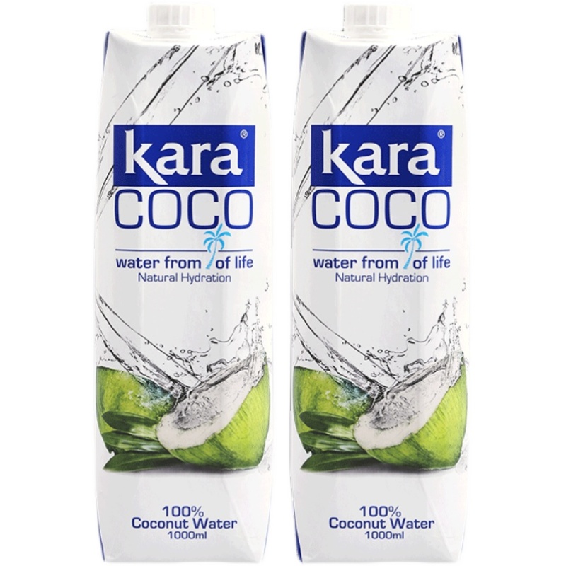 KARA 100%椰子水1L*2电解质水印尼进口椰青水0脂低卡 22.9元（需用券）