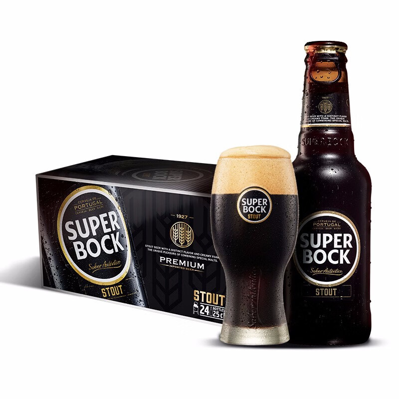SUPER BOCK 超级波克 世涛黑啤 进口啤酒 250ml*24瓶 送礼整箱装 葡萄牙原装 131.16