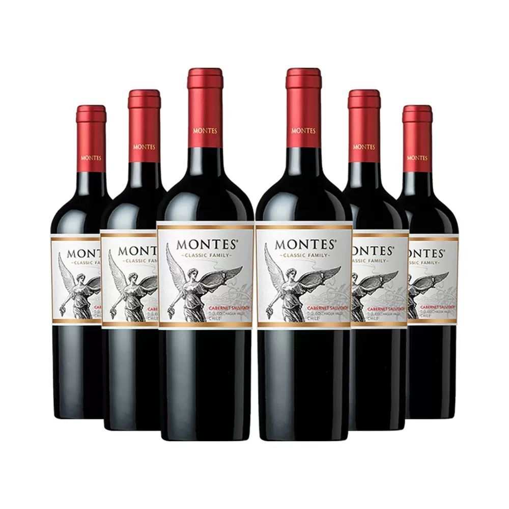MONTES 蒙特斯 经典系列 赤霞珠干红葡萄酒 750ml*6瓶 整箱装 333.44元（需用券）