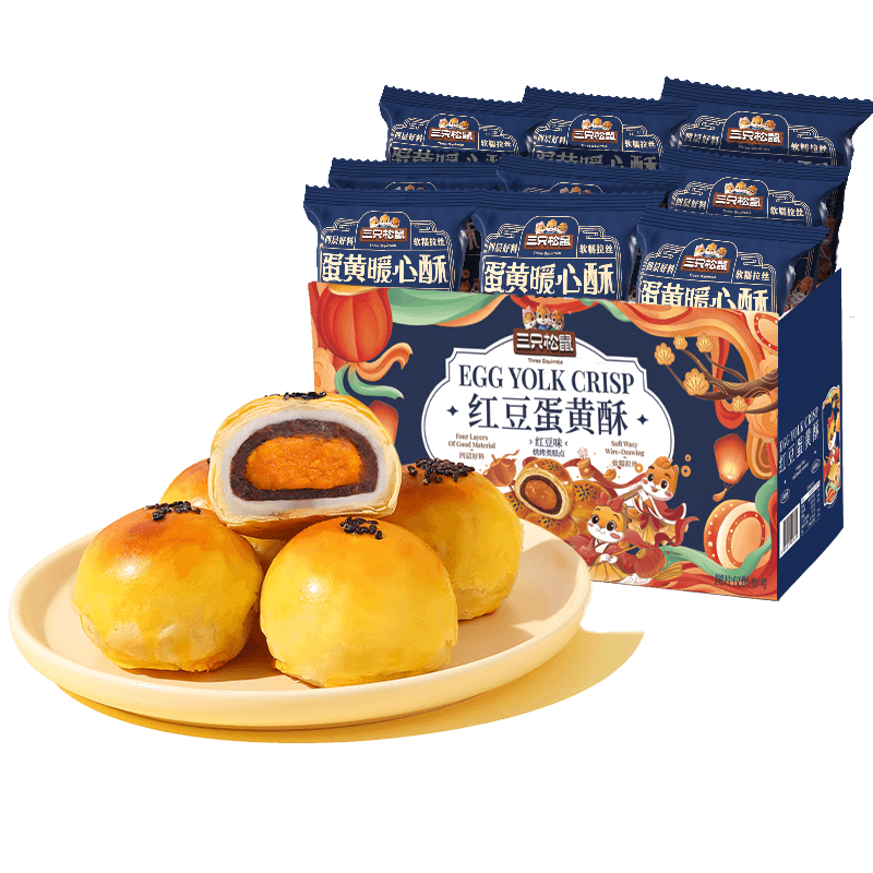 三只松鼠 红豆味蛋黄酥500g×1箱 ￥7.78