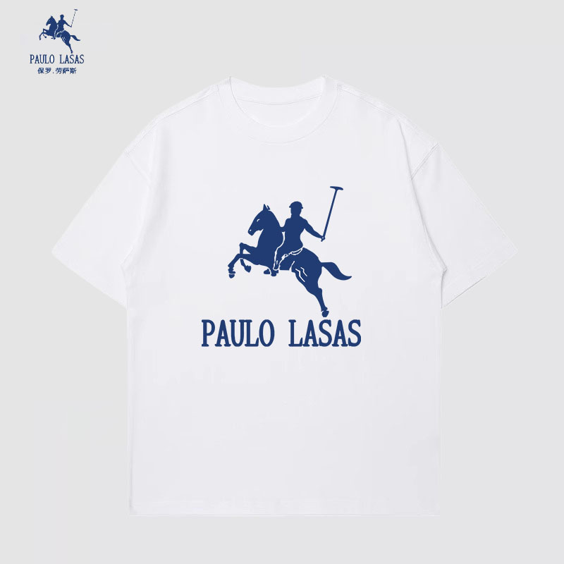PAULO LASAS 保罗·劳萨斯 官网新品2024纯棉短袖t恤男女潮牌T恤 19.95元（需买2件，需用券）