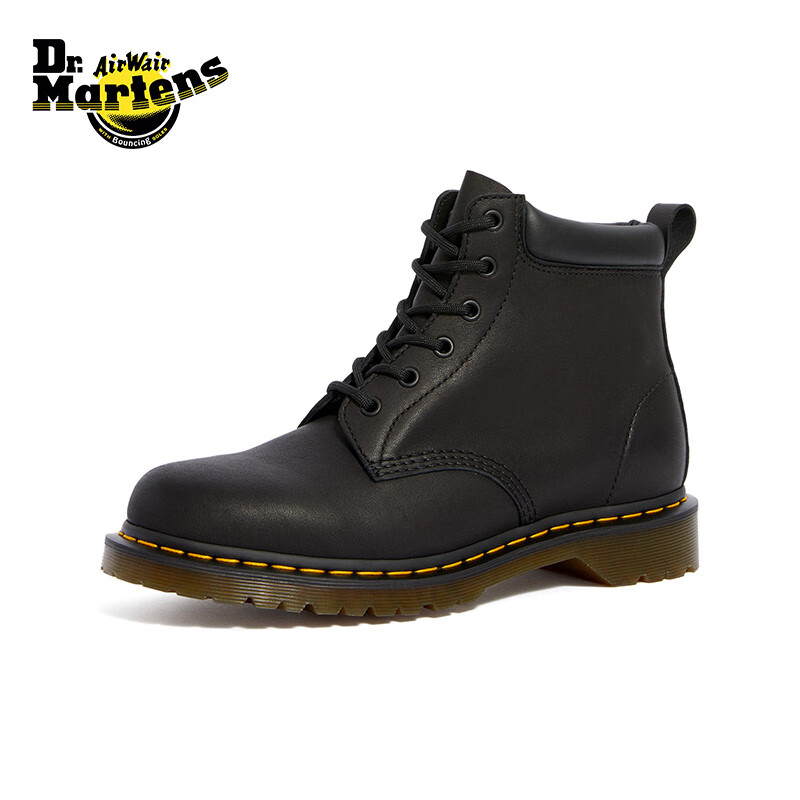 需首单礼金、PLUS会员：DR.MARTENS 马汀博士 939男女同款软皮黑色工装靴 中帮