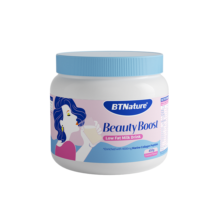 BTNature BTN女士奶粉胶原蛋白肽高铁高钙营养早餐补铁补钙脱低脂奶粉进口 90.