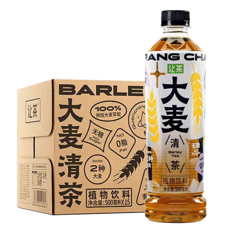 让茶 无糖大麦茶饮料500ml*15---21.9元