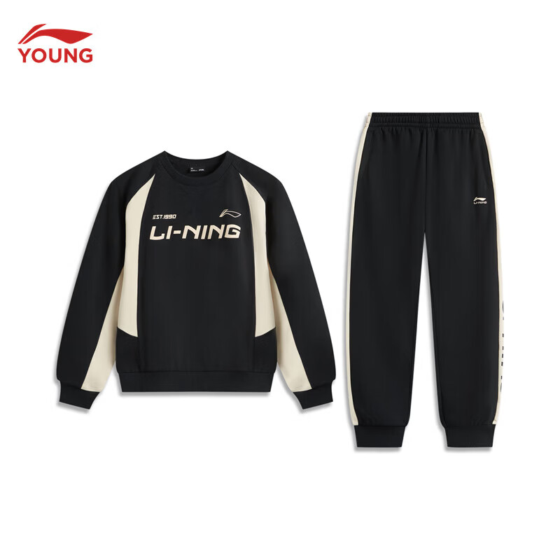 20点开始：李宁 儿童加绒卫衣卫裤套装YWEU057 219元