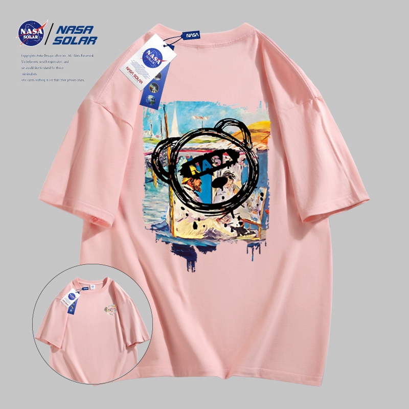 4件99 NASA联名男女同款潮牌纯棉T恤短袖 券后99.6元