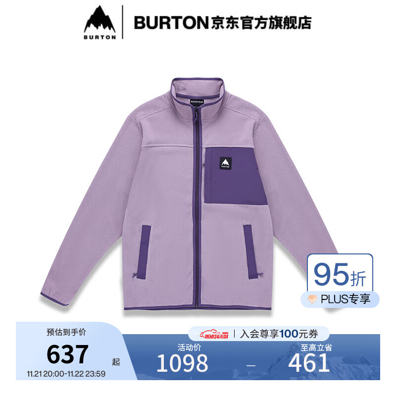 BURTON 伯顿 官方男士HEARTH外套保暖透气上衣外套抓绒上衣208291 20829105501 M 1098