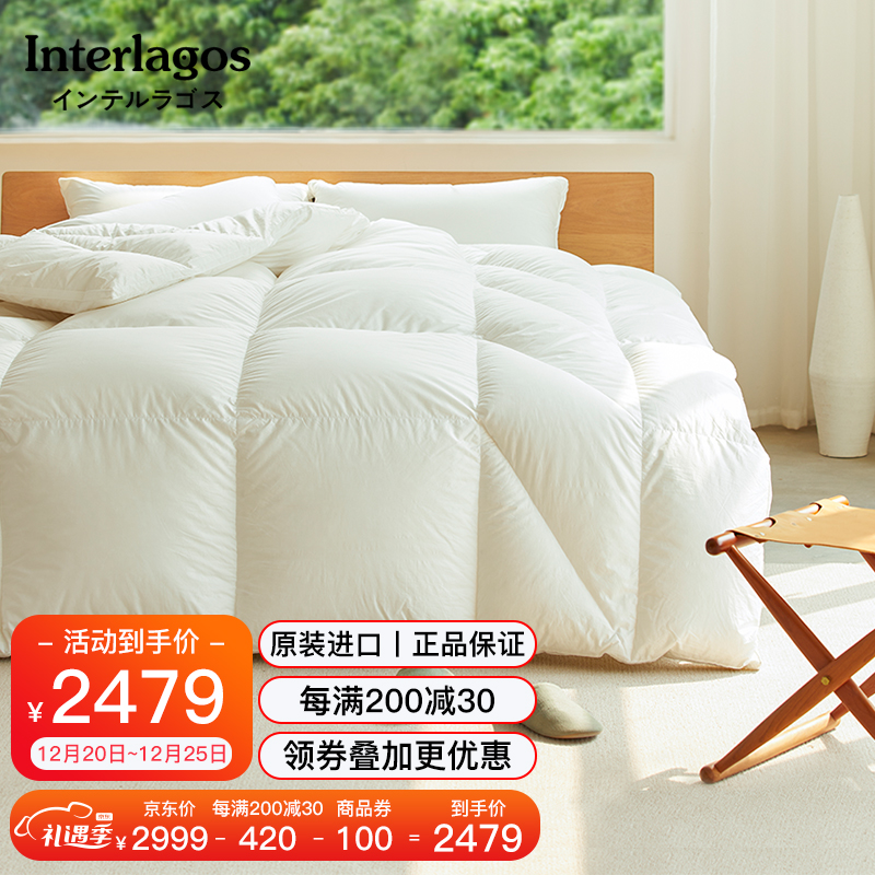 Interlagos 日本进口羽绒被 95%白鹅绒冬被 酒店双人加厚冬季被 4A- 220x240cm 3109