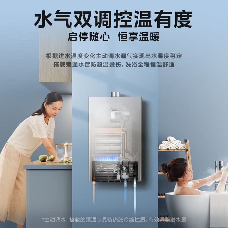 以旧换新：Midea 美的 JSQ22-MK1 燃气热水器 耀影 12L 566.28元（需用券）