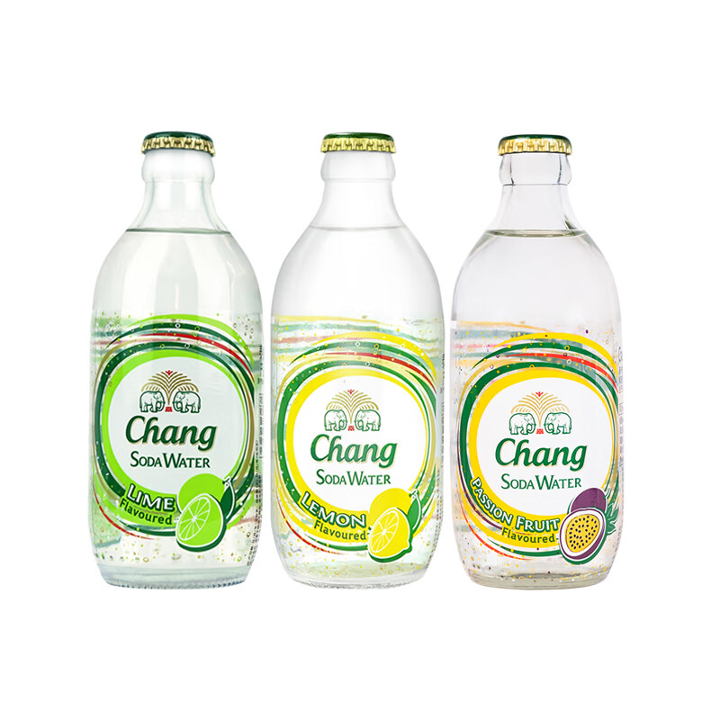 Chang 象牌 泰象苏打水原味整箱泰国进口CHANG牌气泡水青柠檬味无糖饮料325ml 