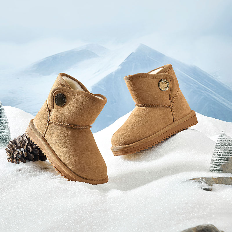 巴拉巴拉 童鞋儿童雪地靴男童女童中筒加厚加绒冬季靴子潮流防泼水 119.9元