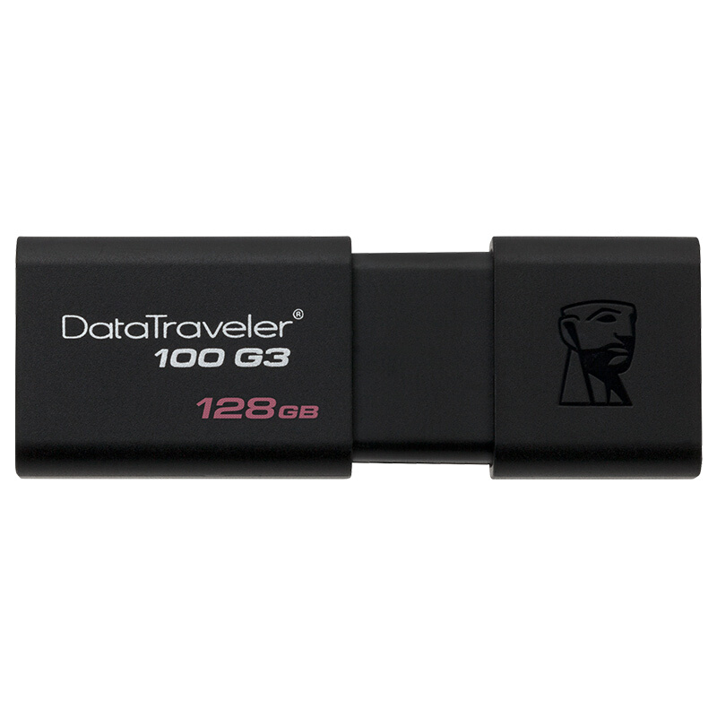 Kingston 金士顿 DataTraveler系列 DT100G3 USB 3.0 U盘 黑色 128GB USB-A 63.9元