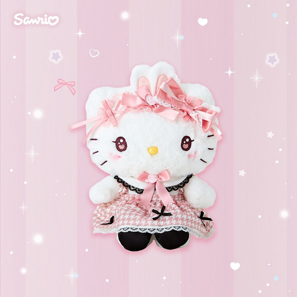 Hello Kitty 凯蒂猫 梦幻蕾丝蝴蝶结毛绒公仔