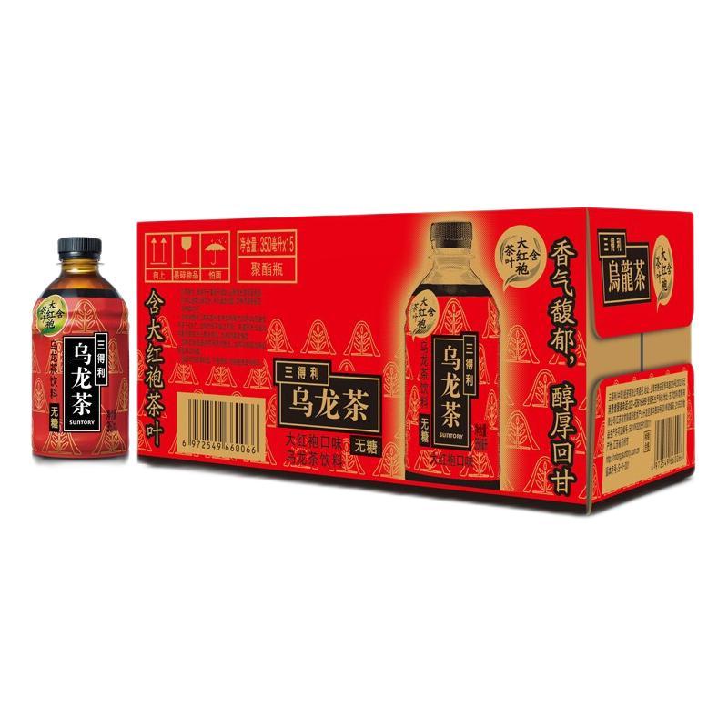 SUNTORY 三得利 无糖乌龙茶饮料 大红袍350ml*15瓶整箱装 60.3元