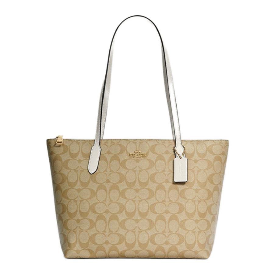 COACH 蔻驰 Tote系列 女士单肩包 4455 IME74 卡其白色 中号 1183.5元