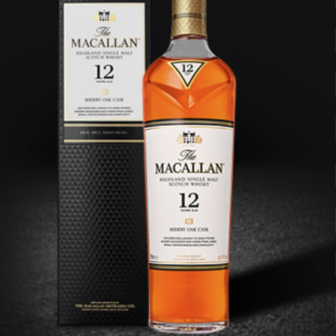 MACALLAN 麦卡伦 12年 雪莉桶 单一麦芽 苏格兰威士忌 40%vol 799元