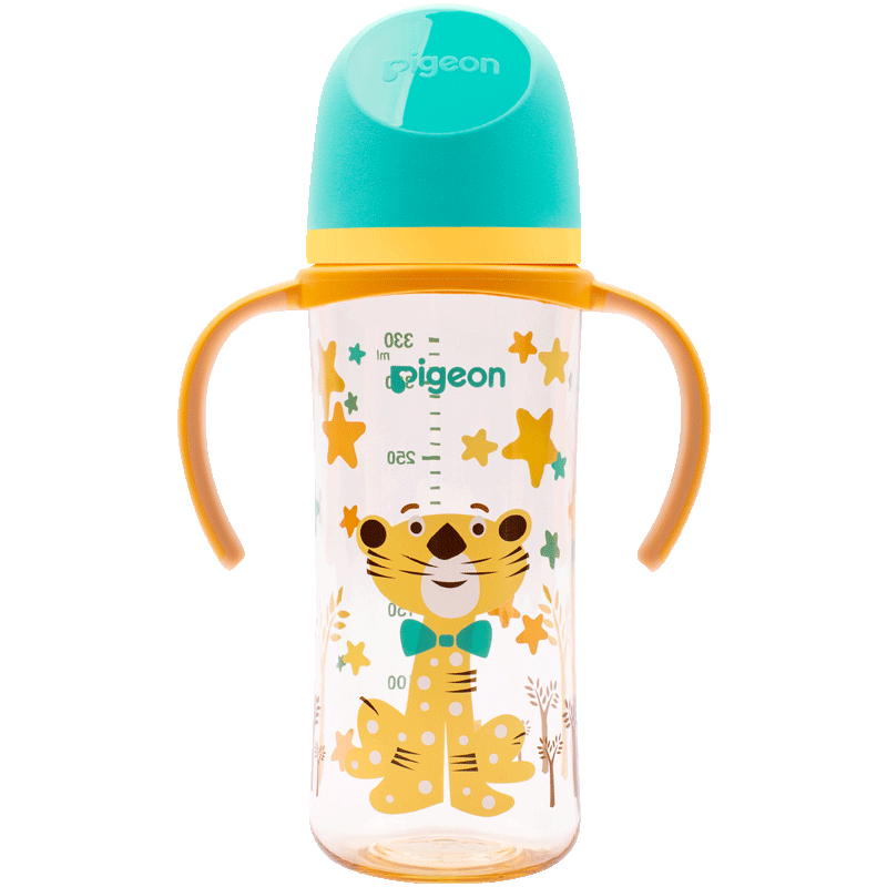 贝亲(Pigeon)第3代 双把手PPSU奶瓶 330ml-绅士豹 L号 6个月以上 AA223 80.93元