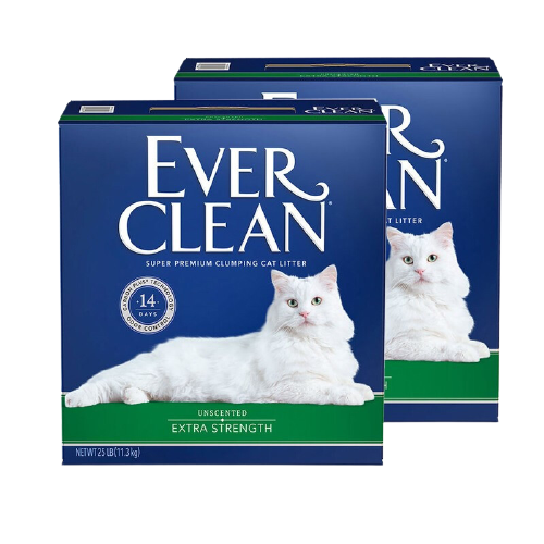 EVER CLEAN 铂钻 EverClean铂钻美国进口猫砂绿标无香低敏25磅*2盒膨润土除臭猫砂