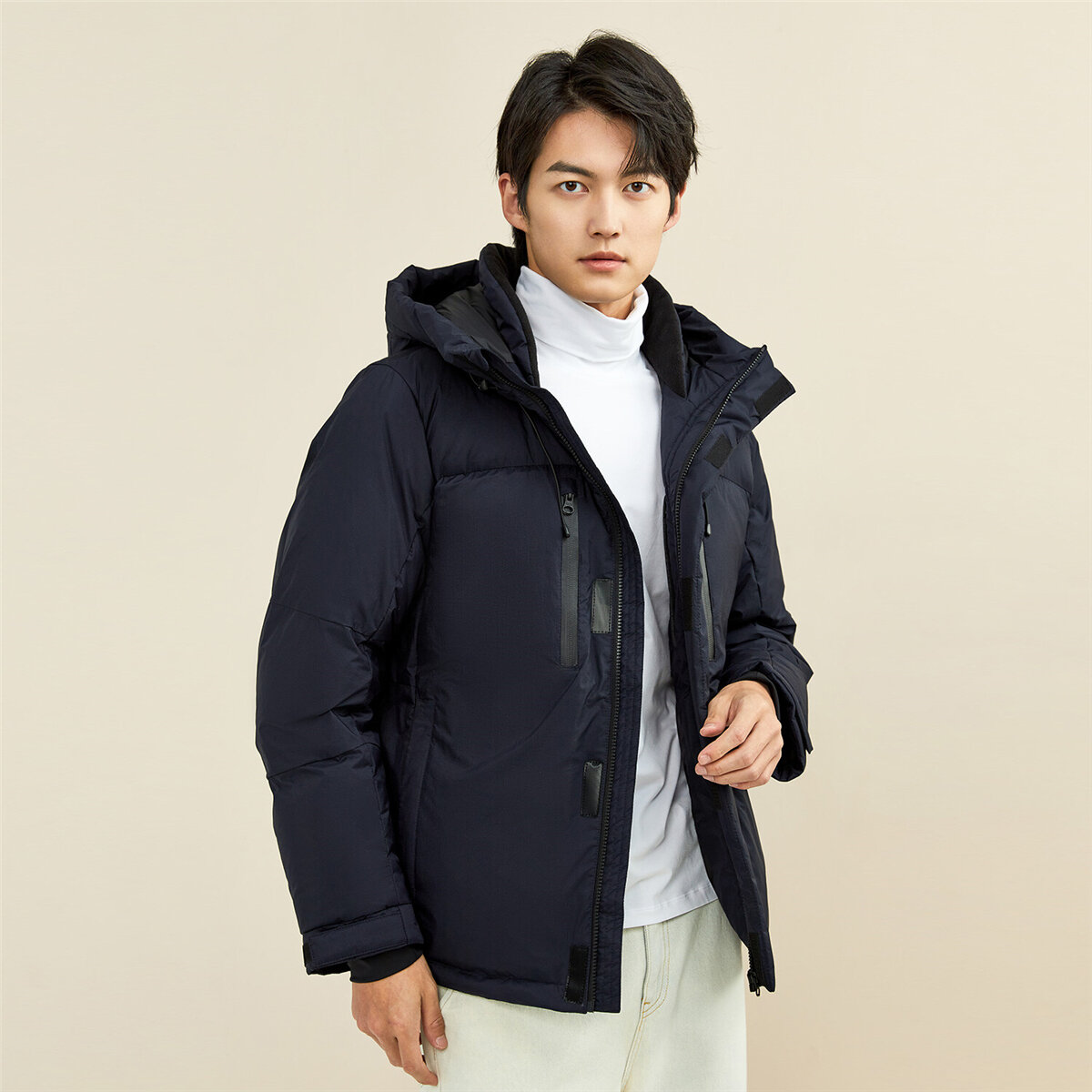 GIORDANO 佐丹奴 90%鹅绒男式连帽羽绒服 4379913712 ￥397