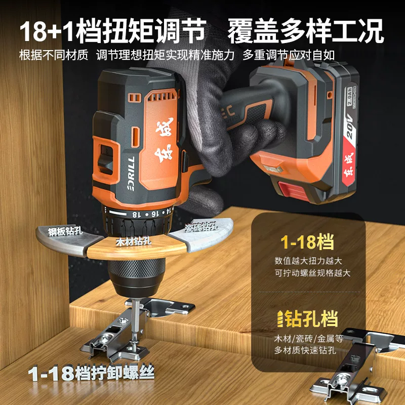 东成 无刷电钻多功能家用手电钻20V冲击钻大扭力电动螺丝刀起子机 129.1元 - 86线报