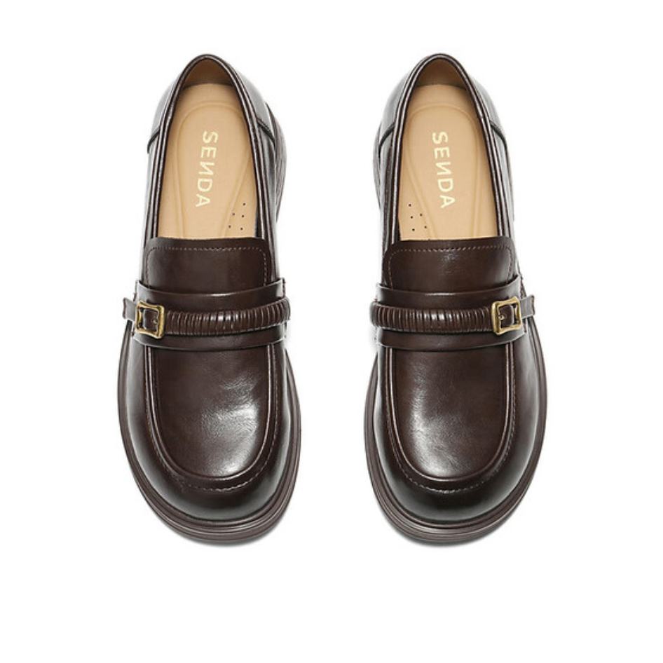 森达 乐福鞋女款春新一脚蹬简约通勤厚底单鞋ZTH89CA5 161元