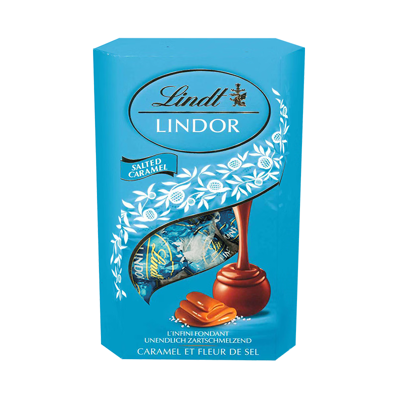 PLUS会员：瑞士莲（lindt） 海盐焦糖软心巧克力200g 27.51元包邮