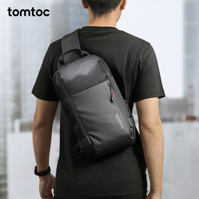 tomtoc Recycled Collection系列 男士斜挎包 A54-A1D1 曜石黑 L 329元