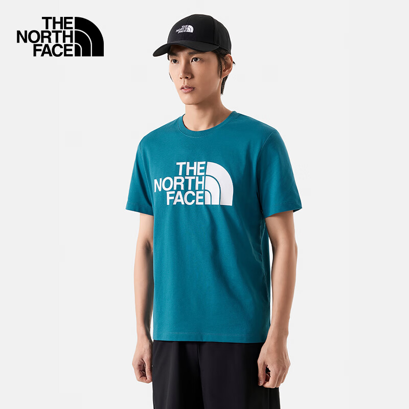 再降价、PLUS会员：The North Face 北面 户外速干短袖 88GY 青苔蓝 123.71元包邮（