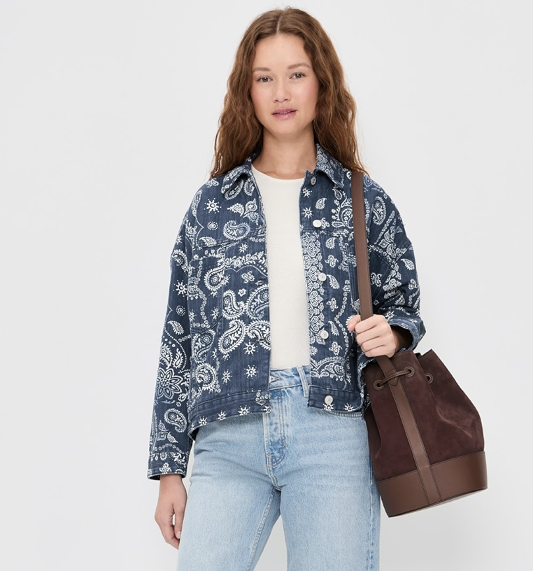 Free People Opal 印花牛仔夹克 4.6折 $68.08（约470.99元）