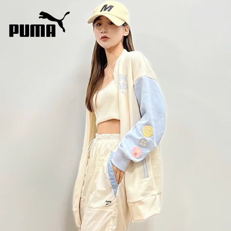 PUMA 女子运动休闲撞色棒球服透气夹克 L码 111.15元
