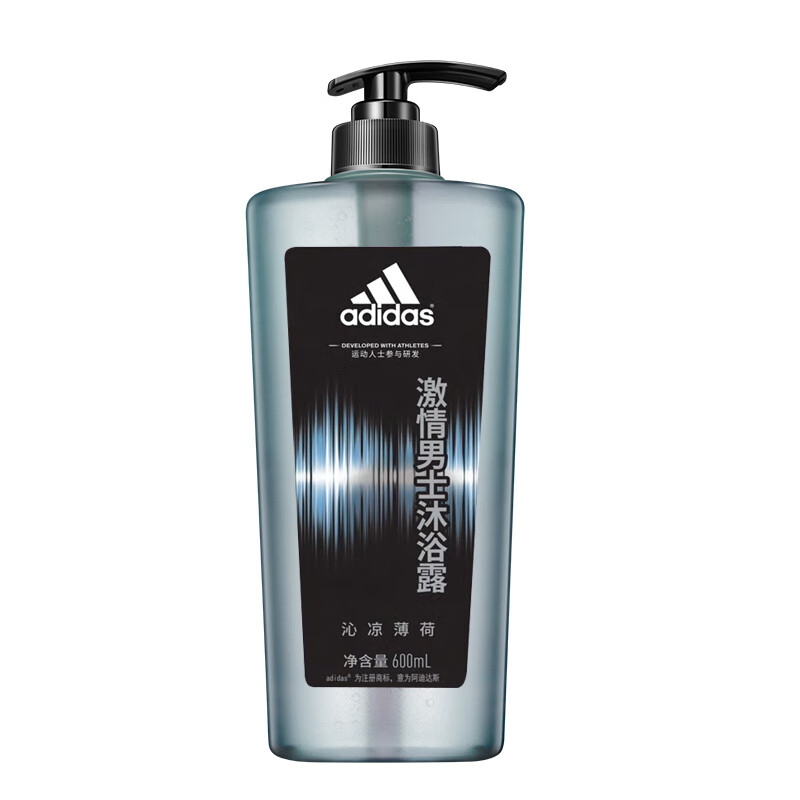 移动端：adidas 阿迪达斯 男士沐浴露600ml控油清爽留香 激情沐浴露600ml 18元